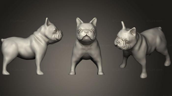 Animal figurines (French Bulldog2, STKJ_0974) 3D models for cnc